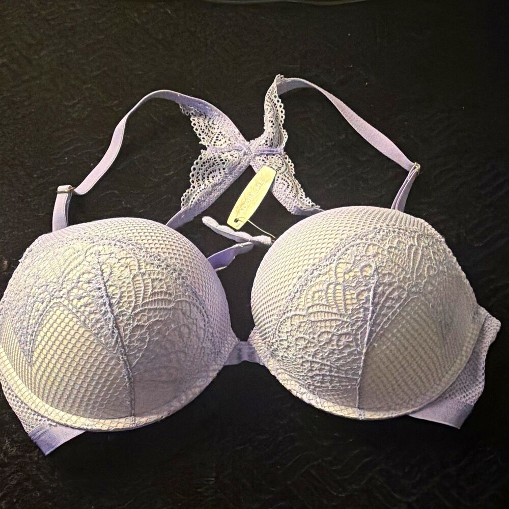 Adore Me Sweet Lavnd Push Up Underwire Lace Bra Purple Floral Padded 38C